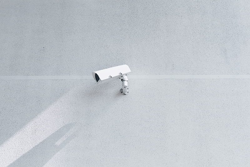 white box security camera on wall, HD wallpaper