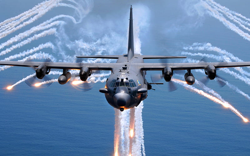 Lockheed AC-130H Spectre, military transport aircraft, American Air Force, AC-130H Spectre, Lockheed, NATO, HD wallpaper