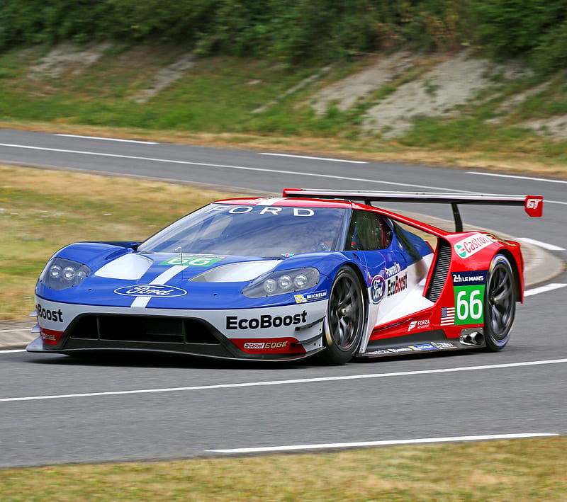 Ford, america, blue, castrol, le mans, red, usa, white, HD wallpaper