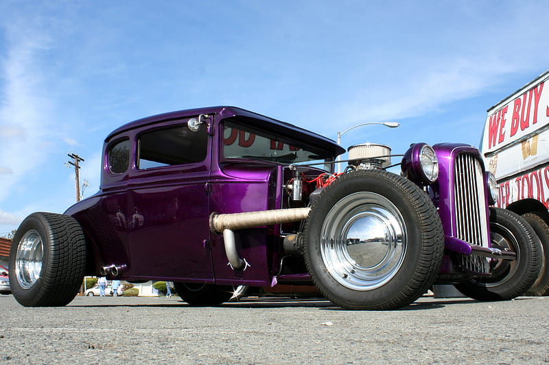 Purple Fury, antique, purple, hotrod, car, hot, rod, custom, classic, HD wallpaper