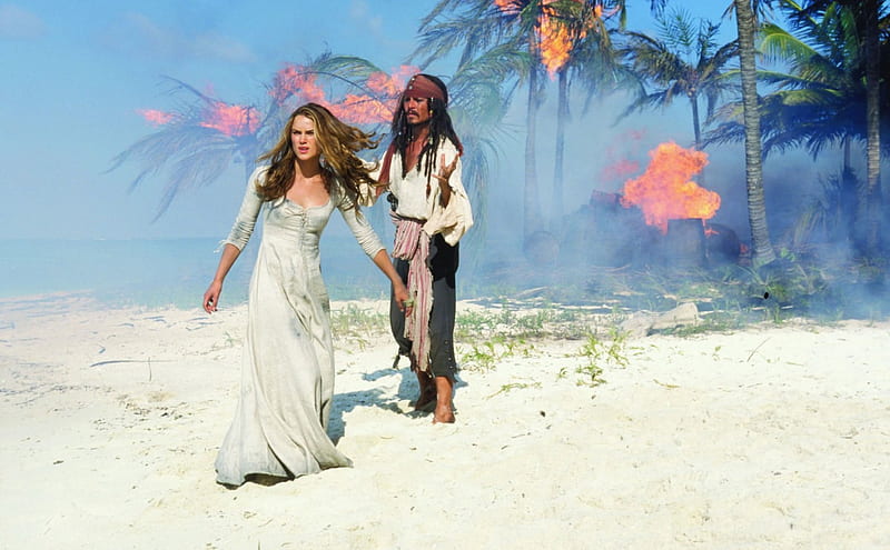 Captain Jack Sparrow And Elizabeth Swann Captain Jack Sparrow Keira Knightley Hd Wallpaper