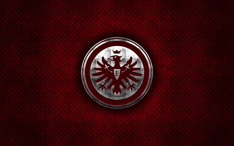 Eintracht Frankfurt, German football club, red metal texture, metal logo, emblem, Frankfurt am Main, Germany, Bundesliga, creative art, football, HD wallpaper