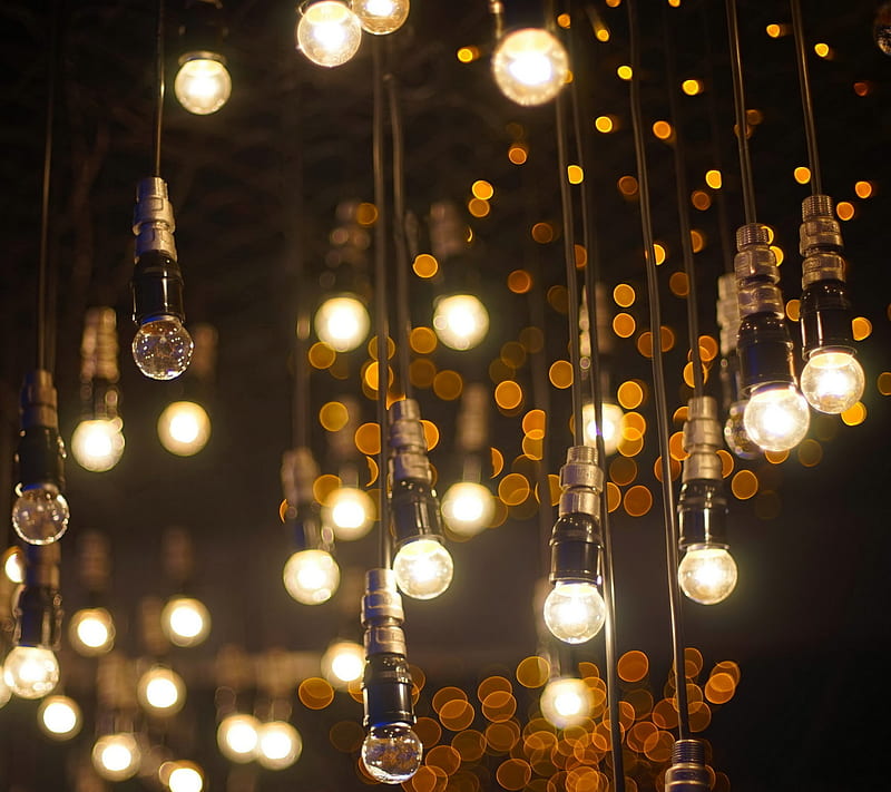 Light Bulbs, bubbles, bulb, christmas, christmas lights, gold, lights, relax, relaxation, rose, HD wallpaper