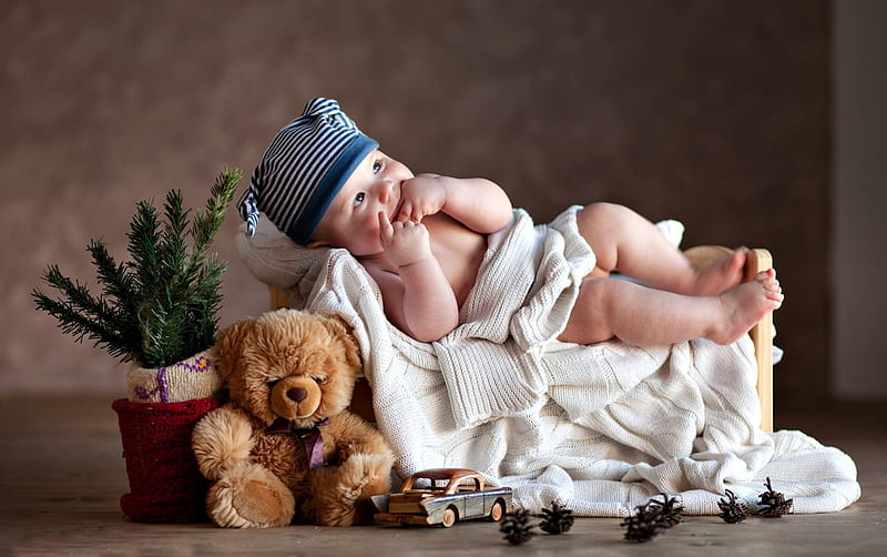 pure love, newborn, love, babies, child, teddy bear, baby, toys, HD wallpaper