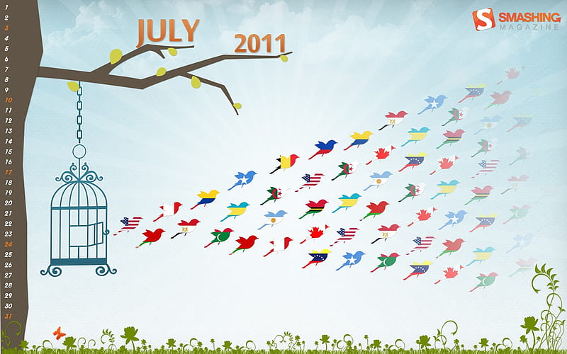 July 2011 Calendar first series 03, HD wallpaper