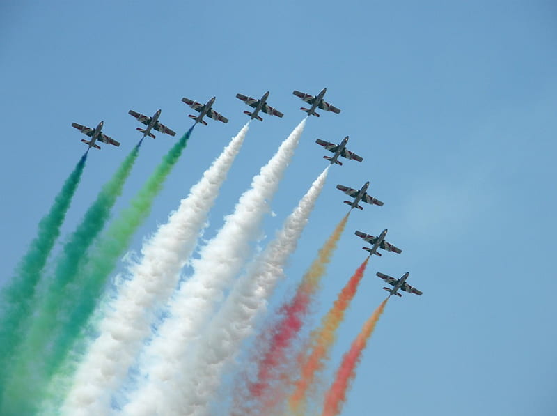 Beautiful Aircraft Team, red, bonito, sky, aircraft, italia, green ...