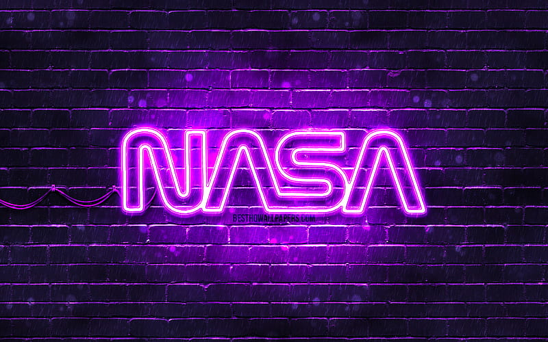 NASA violet logo, , violet brickwall, NASA logo, fashion brands, NASA neon  logo, HD wallpaper | Peakpx