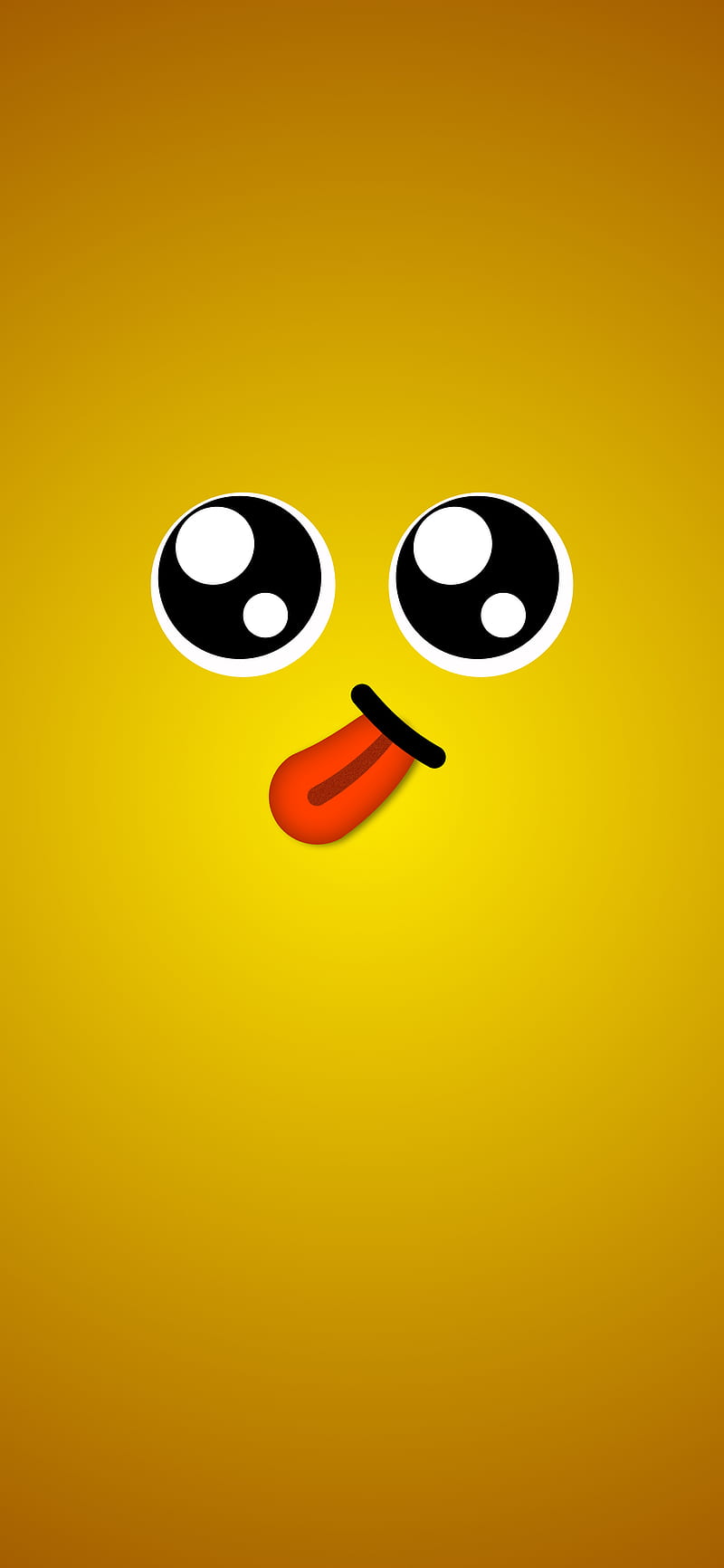 Naughty Mobile , adorable, baby, cute, eyes, face, love, mobile face, smile, sweet, tongue, yellow, HD phone wallpaper