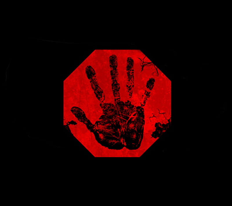 Stop Hand, red, sign, HD wallpaper