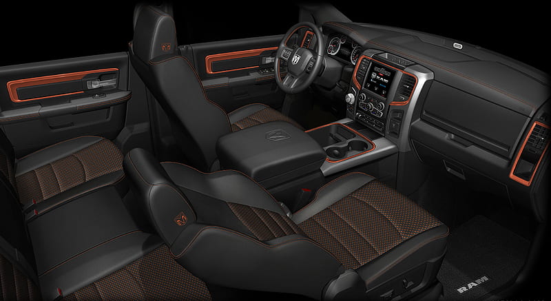 2017 Ram 1500 Ignition Orange Sport Special Edition - Interior , car, HD wallpaper