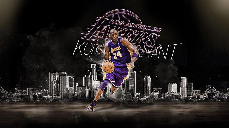 Kobe Bean Bryant Is Tapping Basketball Wearing Dark Purple Dress Celebrities, HD wallpaper