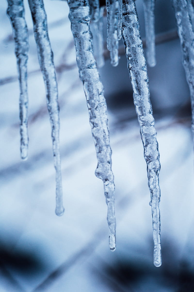 icicles, ice, winter, frost, frozen, HD phone wallpaper