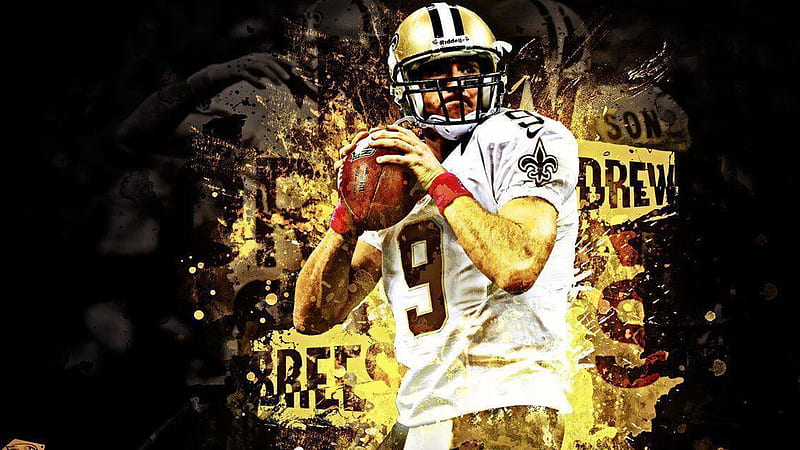 White Jersey Wearing Drew Brees With Ball Drew Brees, HD wallpaper