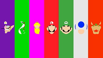 HD wallpaper: Blue Toad (Super Mario), Cat Mario, Cat Luigi, Princess Peach