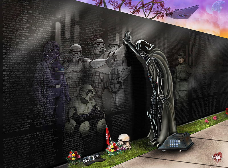 Darth Vader in Grief, art, humor, star wars, grief, funny, HD wallpaper