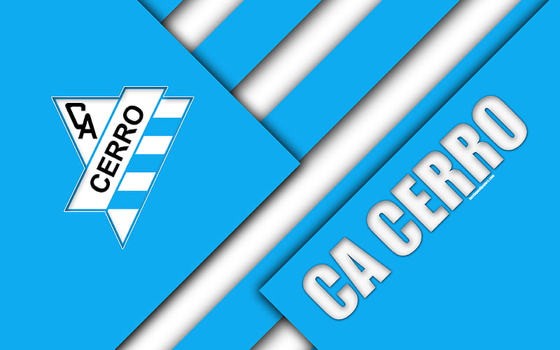 CA Cerro Uruguayan football club, logo, material design, white blue abstraction, emblem, Uruguayan Primera Division, Montevideo, Uruguay, football, HD wallpaper