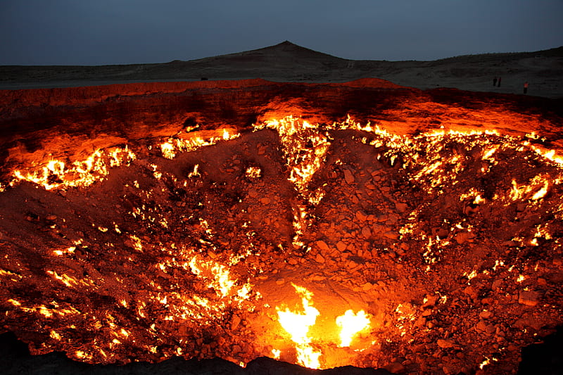 Earth, Darvaza Gas Crater, Turkmenistan, HD wallpaper