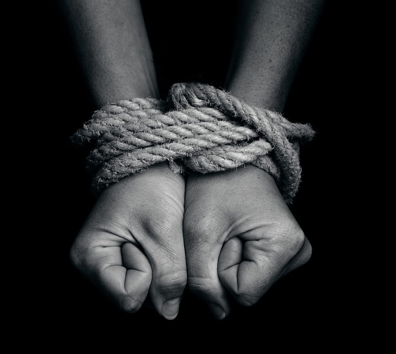 rope, bondage, hands, HD wallpaper