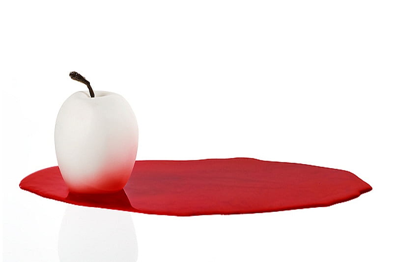 Drained, apple, red, bleeding, white, blood, HD wallpaper