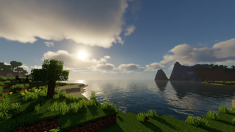 Sun Above Sea Minecraft, HD wallpaper