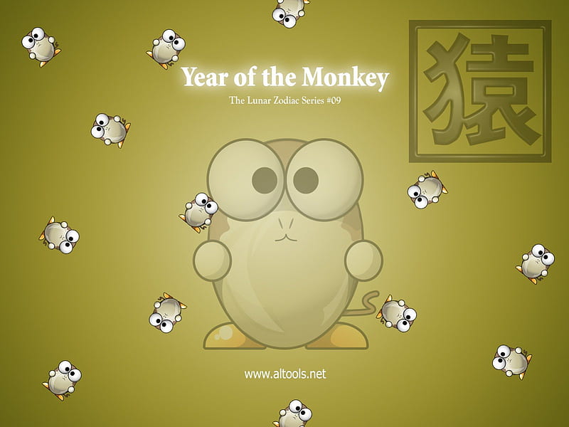 ALTools Year of Monkey, estsoft, altools, lunar, egghead, HD wallpaper