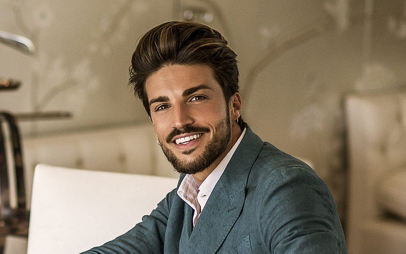 Mariano Di Vaio, portrait, italian actor, hoot, blue mens suit, HD wallpaper