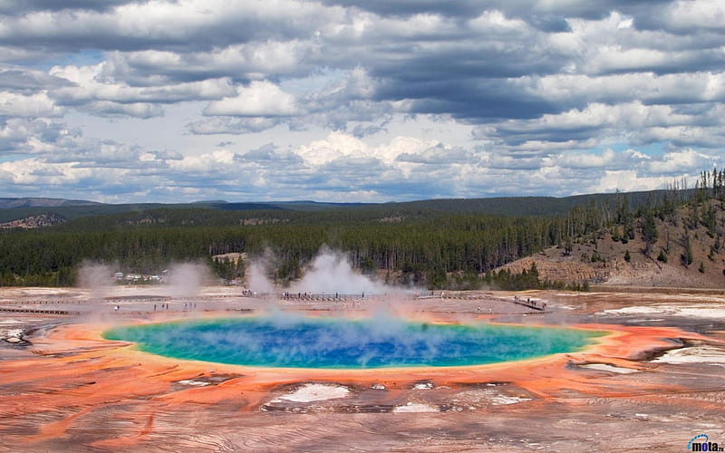 Yellowstone Geyser, nature, hot springs, national parks, geysers, HD wallpaper