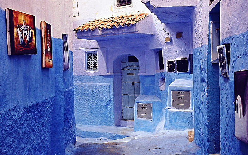 The Blue art tunisia, art, tunisia, blue, HD wallpaper