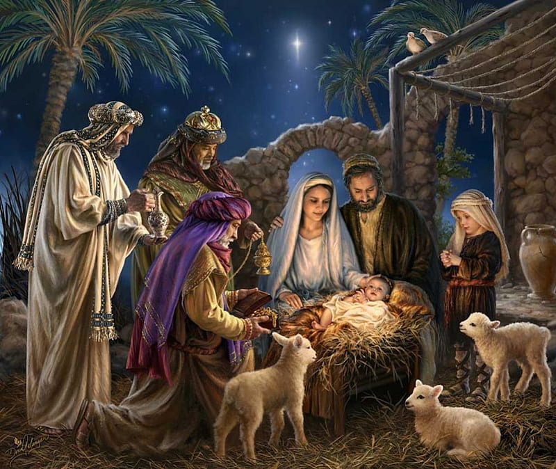 In the Stable, nativity, birth, jesus, joseph, christmas, religion, mary,  HD wallpaper | Peakpx