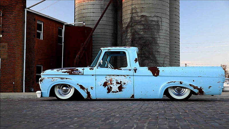 1963 Ford With Airbags, slammed, truck, ford, pickup, HD wallpaper