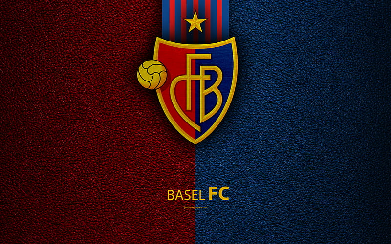 Basel FC football club, leather texture, Basel logo, emblem, Swiss Super League, Basel, Switzerland, football, HD wallpaper