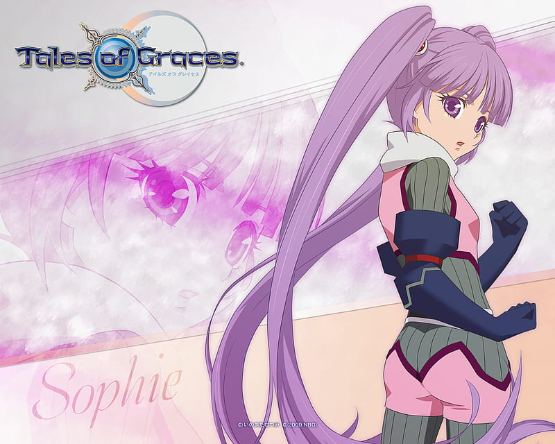 Sophie, cute, purple, action, twintails, rpg, HD wallpaper