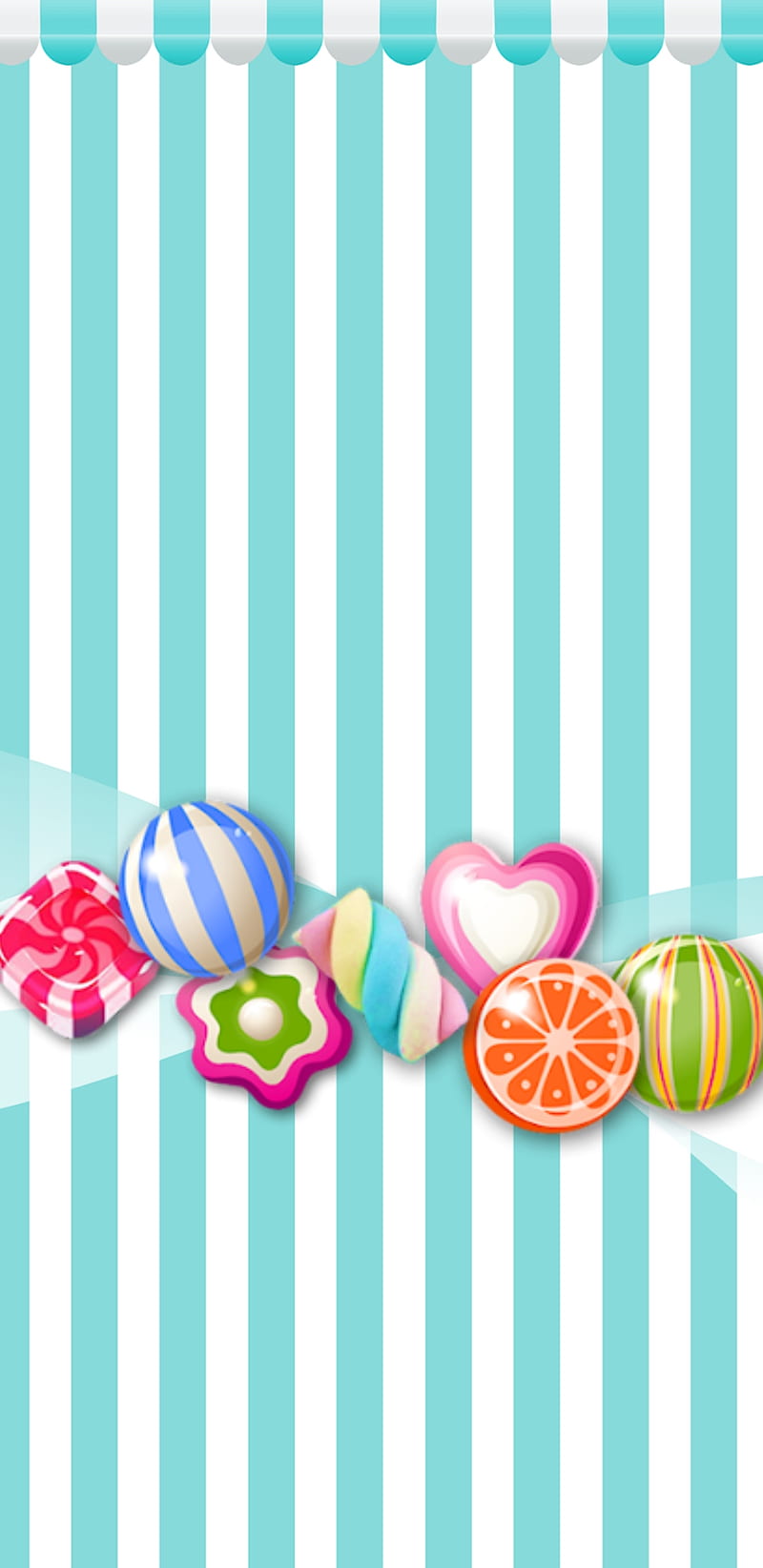 CandyStripes, candy, stripes, cute, lollies, sweets, heart, fruit, blue, HD phone wallpaper