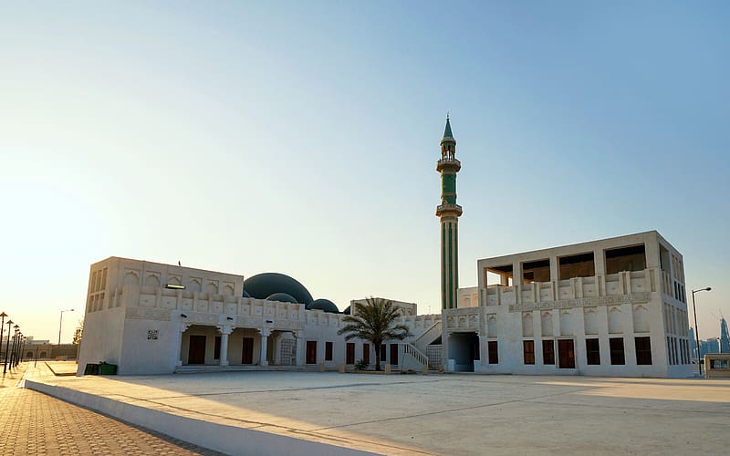 Qatar Doha National Mosque Panorama Travel, HD wallpaper