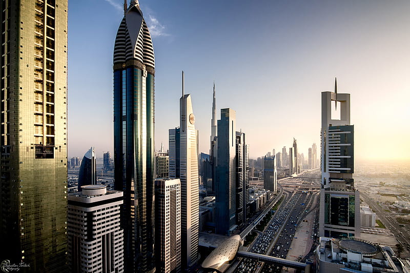 Dubai skyline, cities, city, HD wallpaper