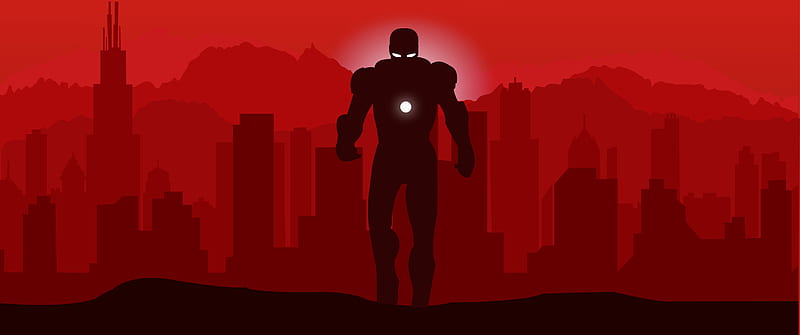 Marvel Iron Man Minimalist Resolution , Minimalist , , and Background, Marvel 3440x1440, HD wallpaper