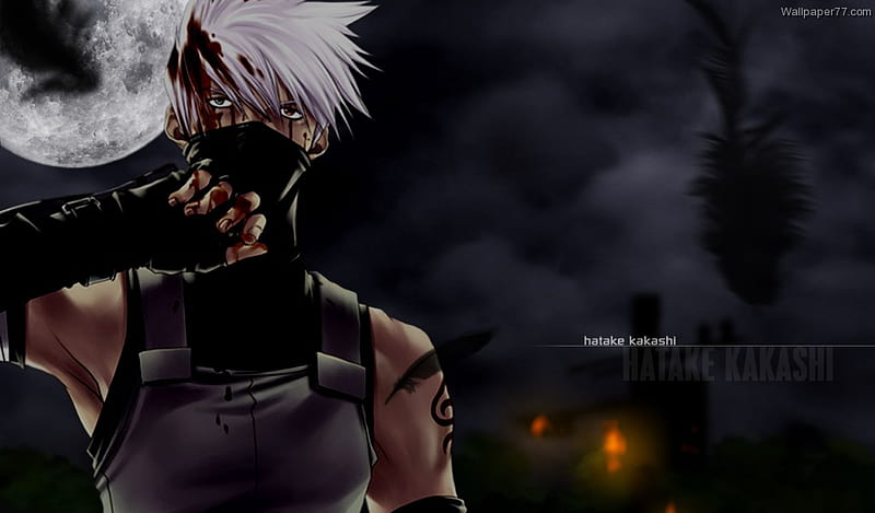 Kakashi Hatake Wallpaper 4K, AMOLED, Naruto, Black background