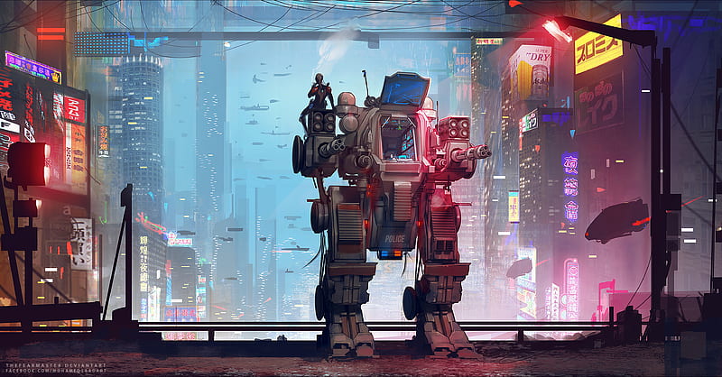 Off Duty Scifi Robo, robot, scifi, artist, artwork, digital-art, HD wallpaper