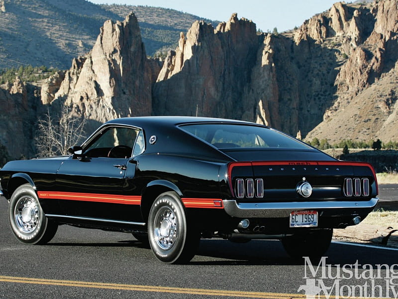 1969-Mach-1, Classic, Mustang, Black, Ford, HD wallpaper | Peakpx
