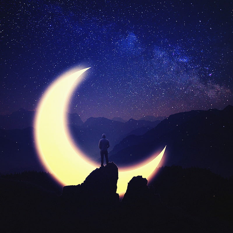 Download Night, Moon, Nebula. Royalty-Free Stock Illustration Image -  Pixabay