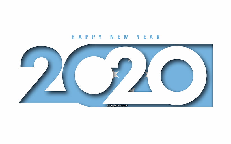 Micronesia 2020, Flag of Micronesia, white background, Happy New Year Micronesia, 3d art, 2020 concepts, Micronesia flag, 2020 New Year, 2020 Micronesia flag, HD wallpaper