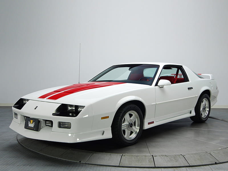 Camaro-Z28-25th-Anniversary, White, Red Stripe, Gm, Bowtie, HD wallpaper
