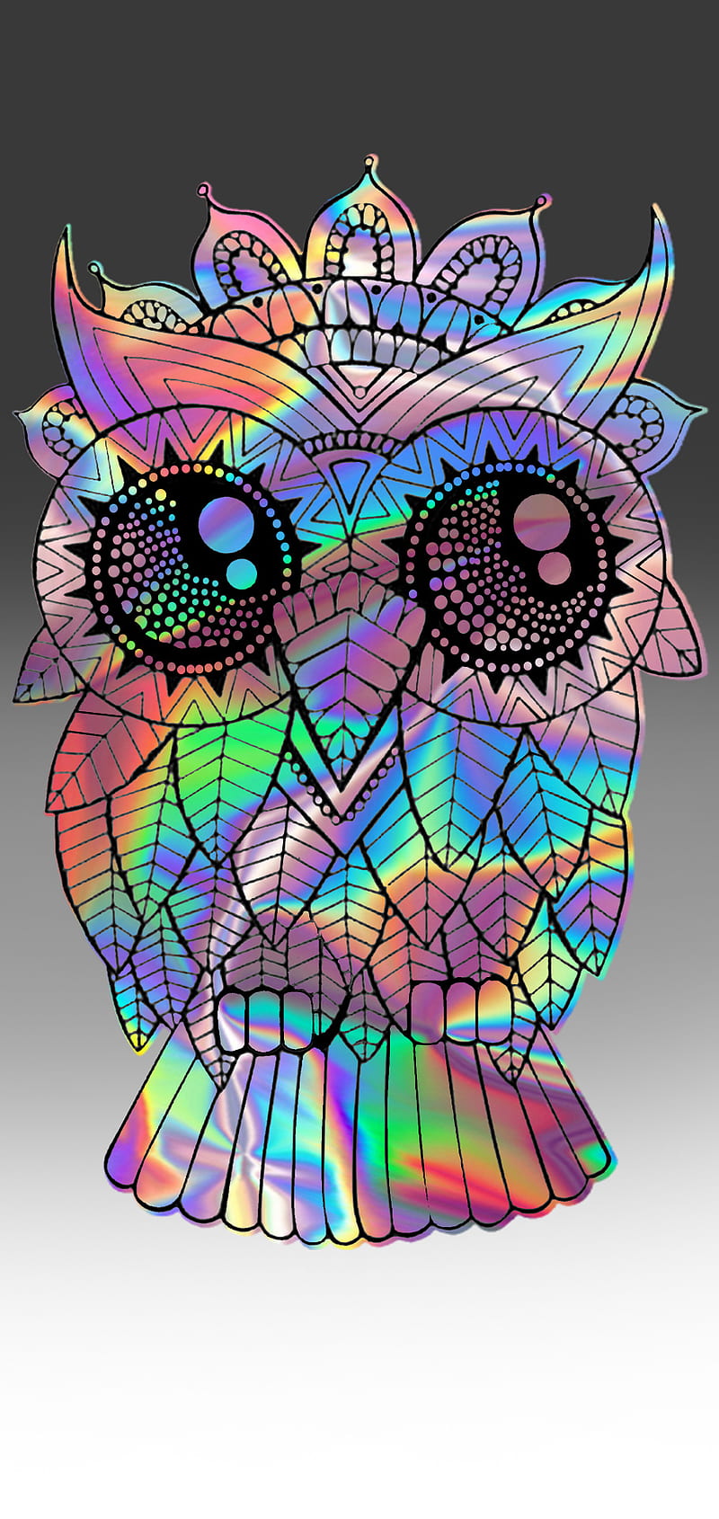 Buho, color, iridescence, mandala, melesao, owl, samsung, tornasol, HD phone wallpaper