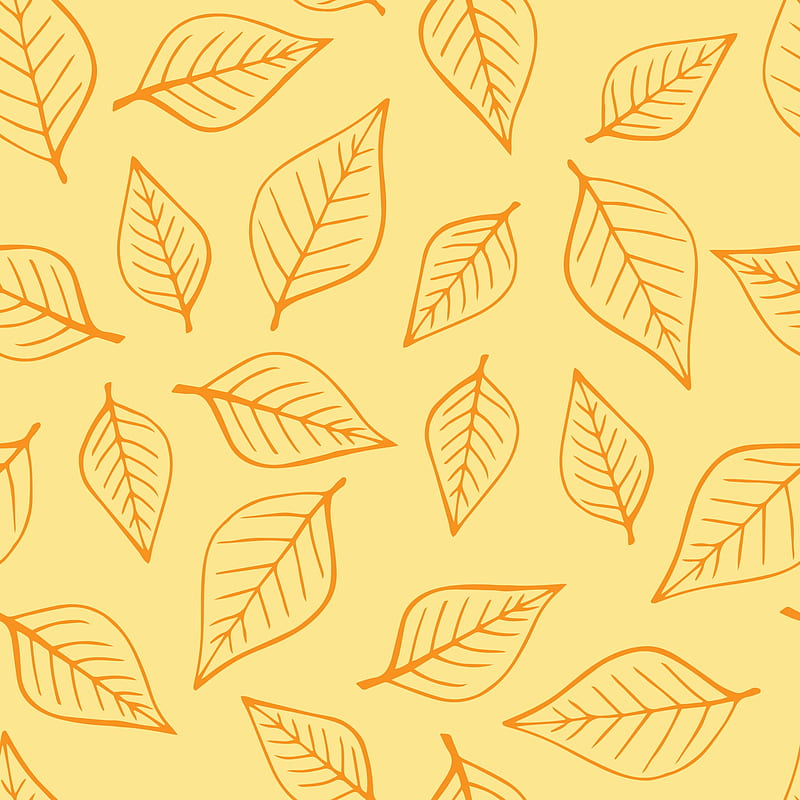 Seamless pattern with autumn leaves in orange, beige, brown colors. Perfect for , gift paper, drawing fill, web page background, autumn greeting cards. 2296615 Vector Art at Vecteezy, HD phone wallpaper