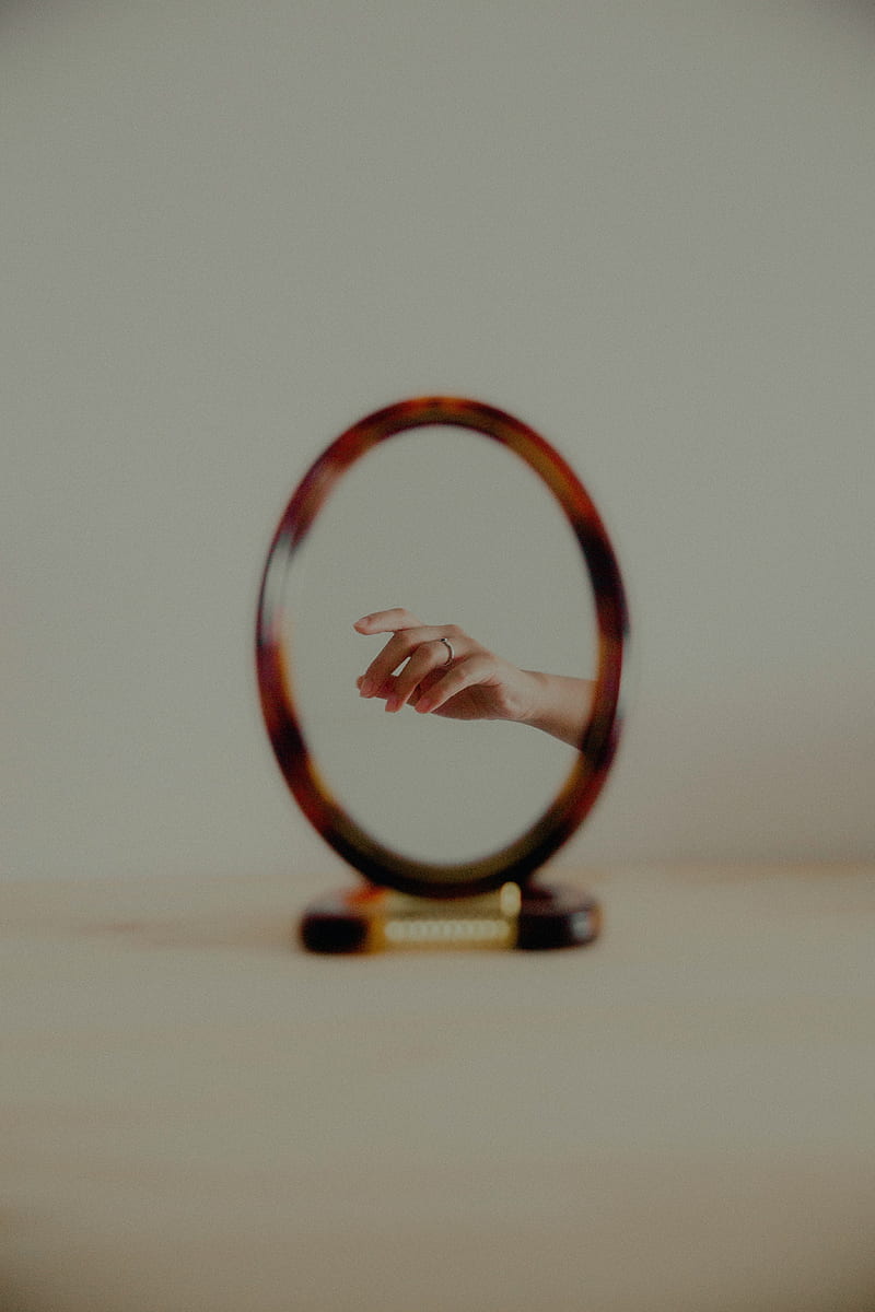 hand, fingers, mirror, reflection, white, HD phone wallpaper