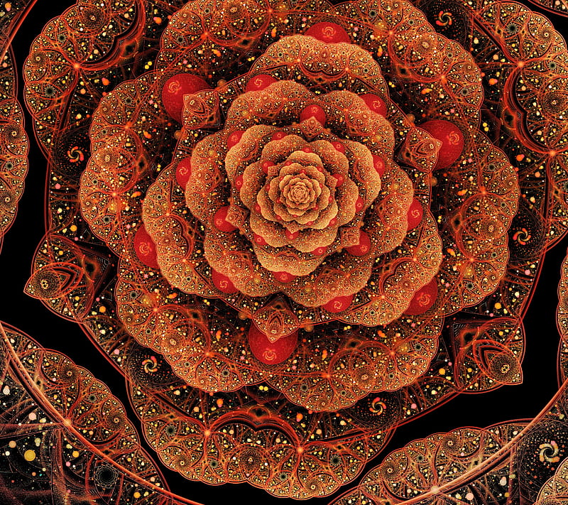 Fractal Rose, 3d, abstract, flower, fractal, rose, HD wallpaper