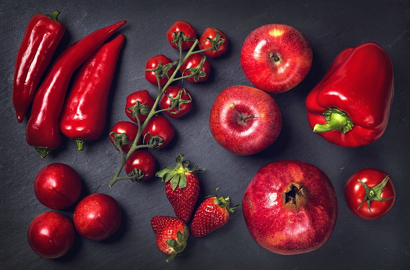 Don't Forget to Eat Your Reds, fruit, red, abstract, vegetables, HD wallpaper