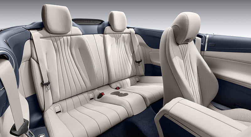 2018 Mercedes-Benz E-Class Cabrio - Yacht Blue / Macchiato Beige Interior, Rear Seats , car, HD wallpaper