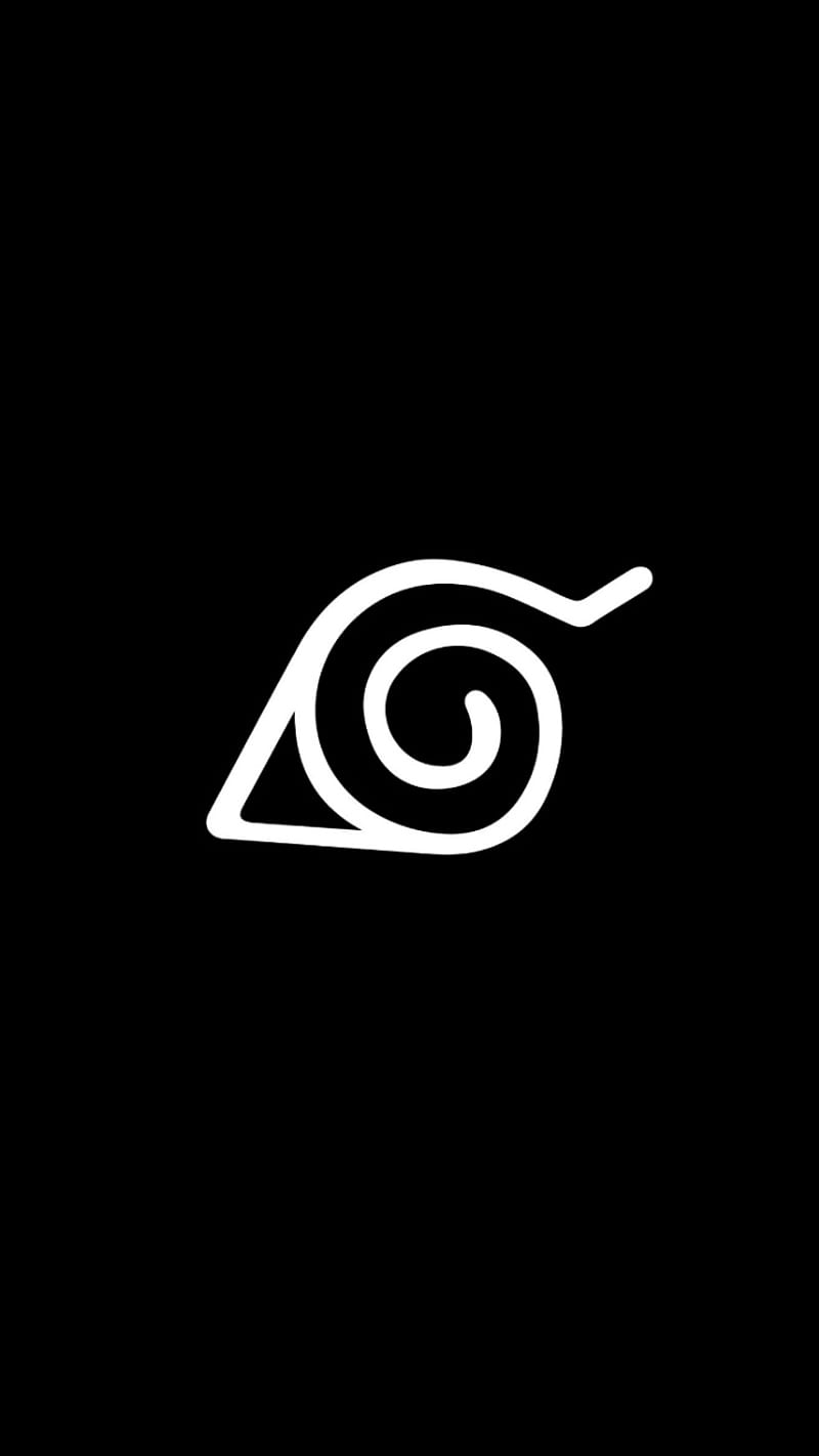 Konoha Symbol, anime, black background, naruto, simple, symbols, white, HD  phone wallpaper | Peakpx