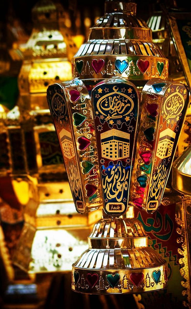 Ramadan kareem, arabic, dolce, egypt, gold, happy, light, logo, love, mercy, month, HD phone wallpaper